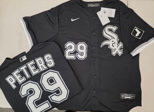 Nike Chicago White Sox TRISTAN PETERS Baseball Jersey BLACK