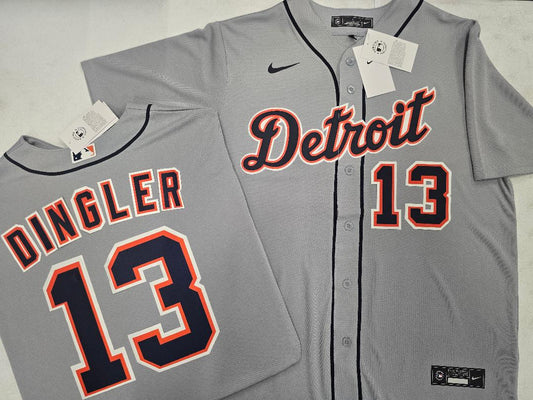 Nike Detroit Tigers DILLION DINGLER Sewn Baseball Jersey GRAY