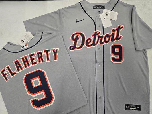 Nike Detroit Tigers JACK FLAHERTY Sewn Baseball Jersey GRAY