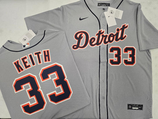Nike Detroit Tigers COLT KEITH Sewn Baseball Jersey GRAY