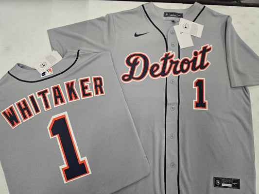 Nike Detroit Tigers LOU WHITAKER Sewn Baseball Jersey GRAY