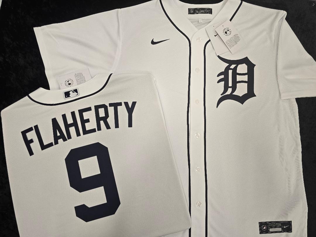 Nike Detroit Tigers JACK FLAHERTY Sewn Baseball Jersey WHITE