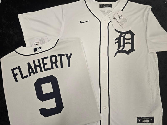 Nike Detroit Tigers JACK FLAHERTY Sewn Baseball Jersey WHITE