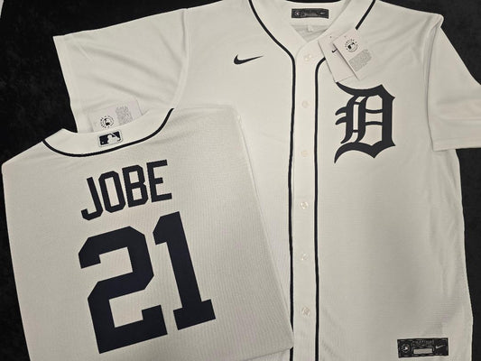 Nike Detroit Tigers JACKSON JOBE Sewn Baseball Jersey WHITE