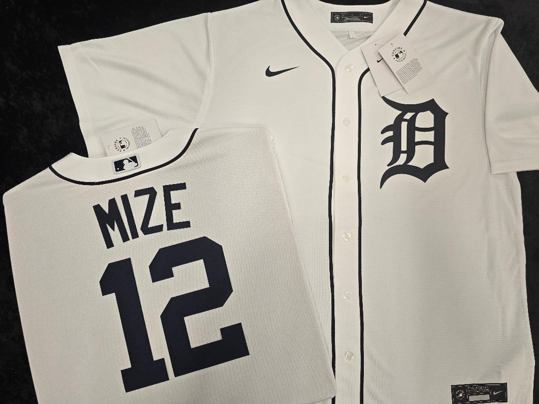 Nike Detroit Tigers CASEY MIZE Sewn Baseball Jersey WHITE
