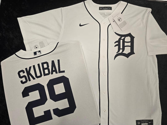 Nike Detroit Tigers TARIK SKUBAL Sewn Baseball Jersey WHITE