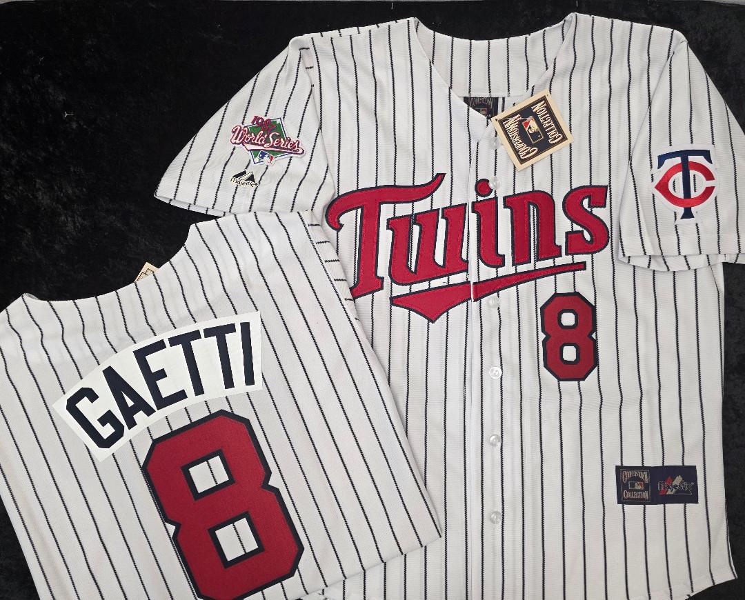 Majestic Minnesota Twins GARY GAETTI 1987 World Series Baseball Jersey White P/S