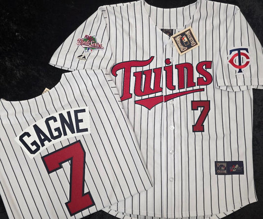 Majestic Minnesota Twins GREG GAGNE 1987 World Series Baseball Jersey White P/S