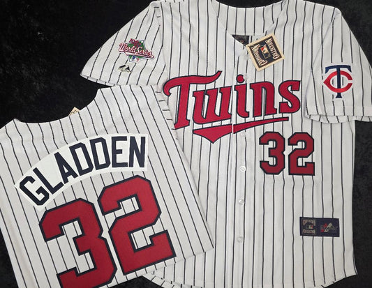 Majestic Minnesota Twins DAN GLADDEN 1987 World Series Baseball Jersey White P/S