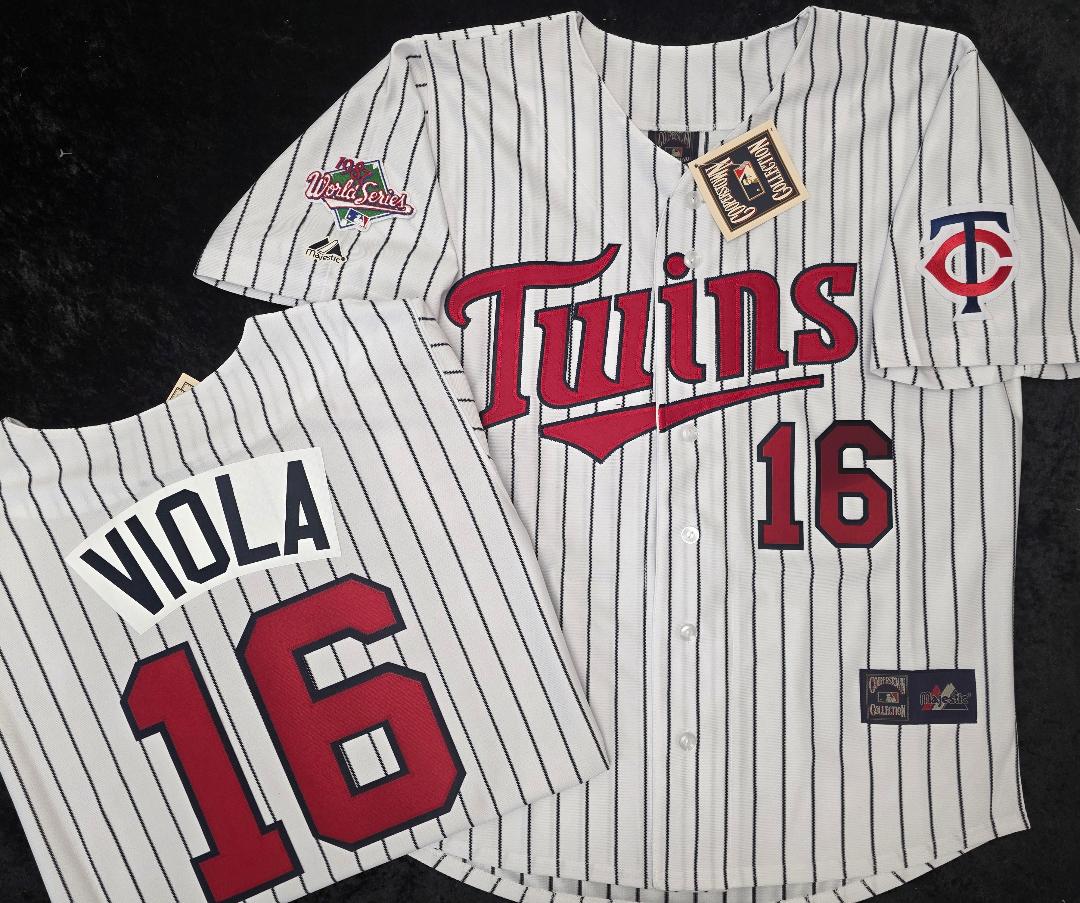Majestic Minnesota Twins FRANK VIOLA 1987 World Series Baseball Jersey White P/S