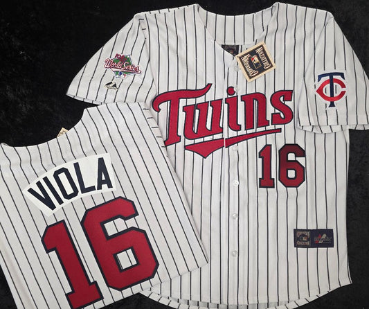Majestic Minnesota Twins FRANK VIOLA 1987 World Series Baseball Jersey White P/S