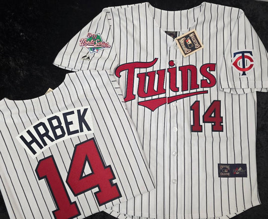 Majestic Minnesota Twins KENT HRBEK 1991 World Series Baseball Jersey White P/S