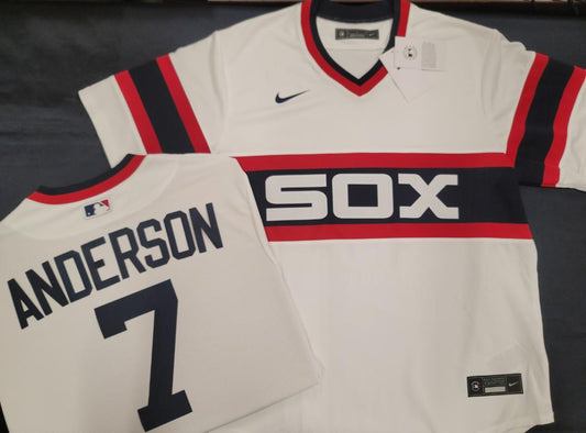 Nike Chicago White Sox TIM ANDERSON Throwback Vintage Baseball Jersey