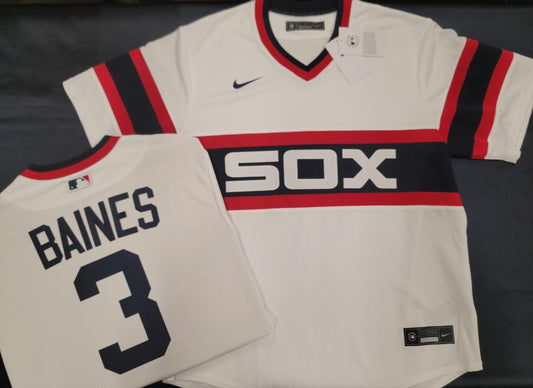 Nike Chicago White Sox HAROLD BAINES Throwback Vintage Baseball Jersey