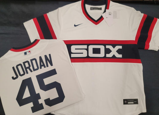 Nike Chicago White Sox MICHAEL JORDAN Throwback Vintage Baseball Jersey