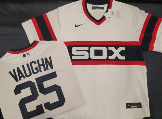 Nike Chicago White Sox ANDREW VAUGHN Throwback Vintage Baseball Jersey