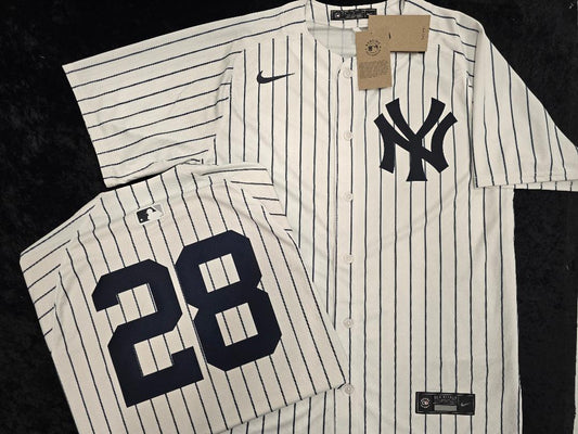 Mens Nike New York Yankees AUSTIN WELLS Sewn Baseball Jersey WHITE