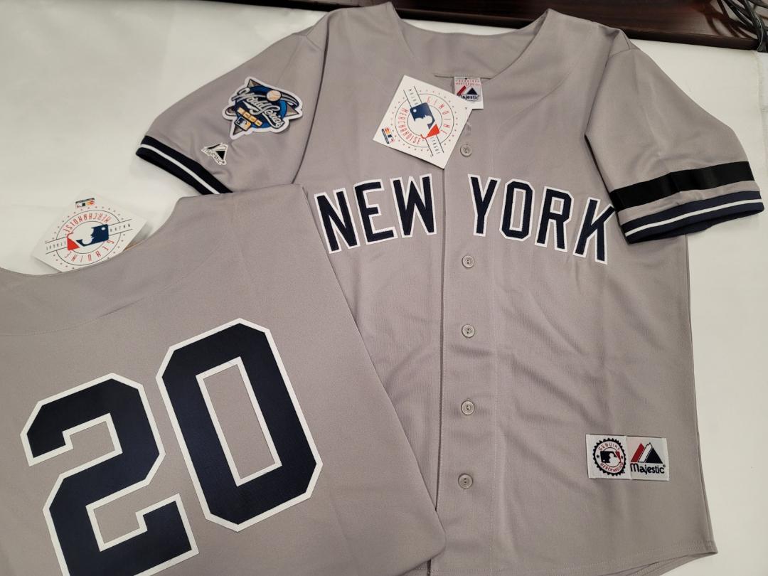 Majestic New York Yankees JORGE POSADA 2000 World Series Baseball Jersey GRAY (Bob Lemon)