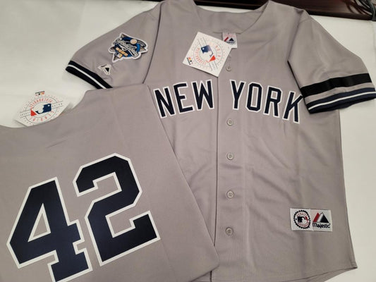 Majestic New York Yankees MARIANO RIVERA 2000 World Series Baseball Jersey GRAY (Bob Lemon)