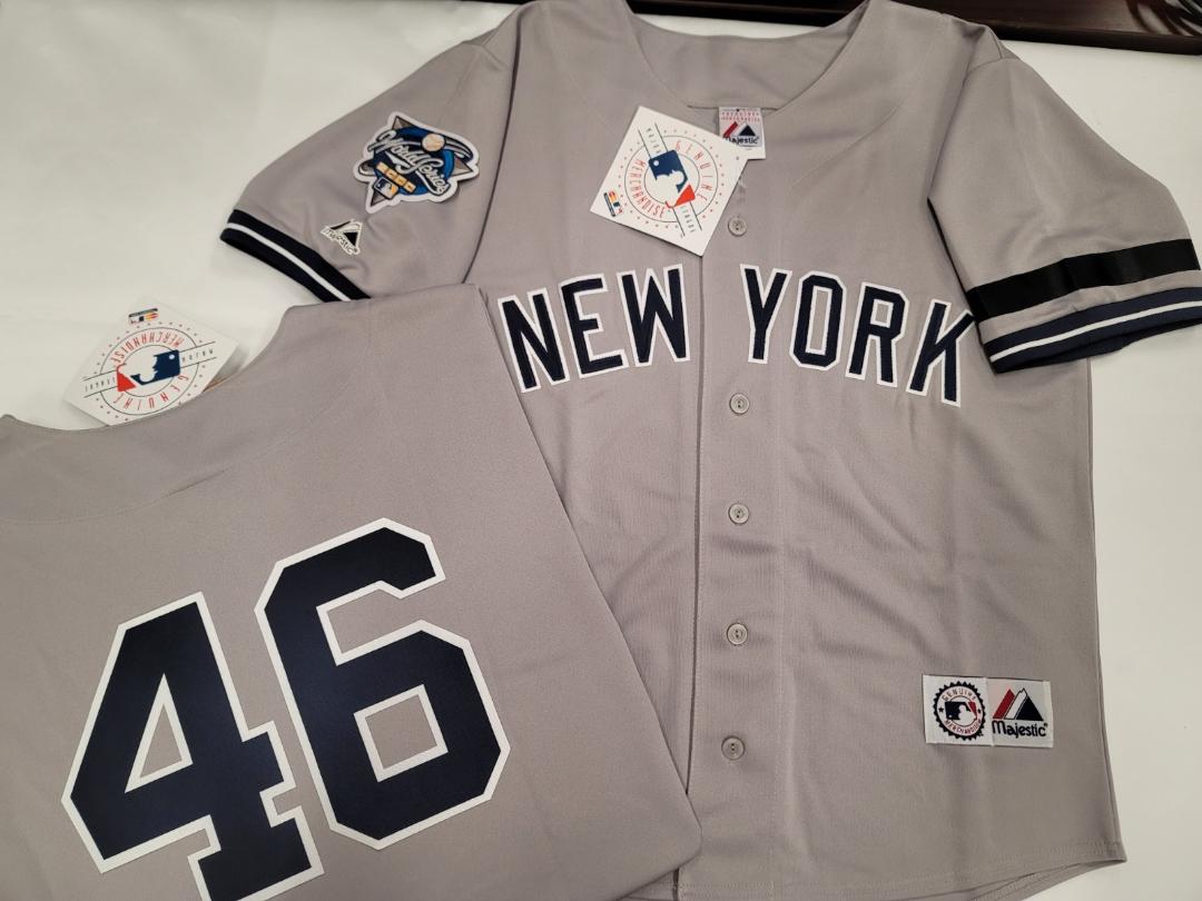 Majestic New York Yankees ANDY PETTITTE 2000 World Series Baseball Jersey GRAY (Bob Lemon)