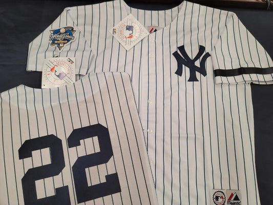 Majestic New York Yankees ROGER CLEMENS 2000 World Series Baseball JERSEY White P/S (Bob Lemon)