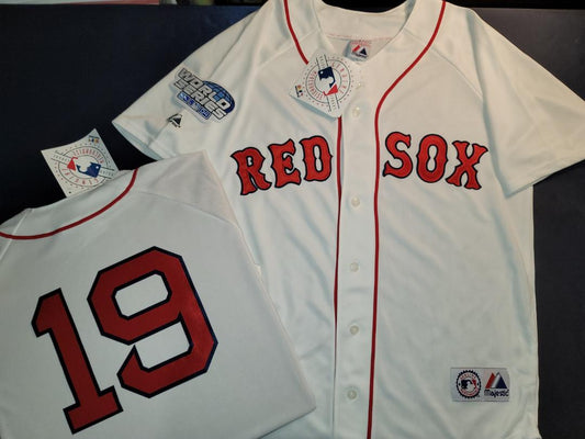 Majestic Boston Red Sox GABE KAPLER 2004 World Series Baseball Jersey WHITE