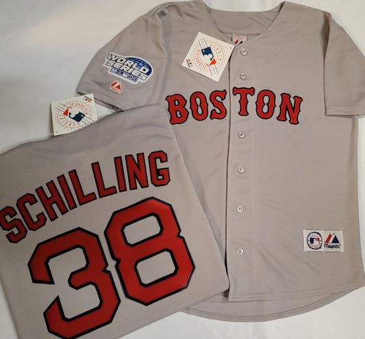 2004 Curt Schilling Game Worn Boston Red Sox World Series Jersey., Lot  #82183