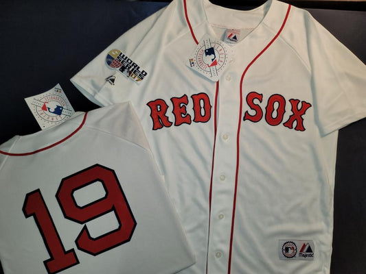 Majestic Boston Red Sox JOSH BECKETT 2007 World Series Baseball Jersey WHITE