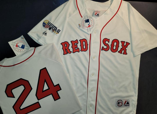 Majestic Boston Red Sox MANNY RAMIREZ 2007 World Series Baseball Jersey WHITE