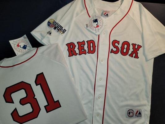 Majestic Boston Red Sox JON LESTER 2007 World Series Baseball Jersey WHITE