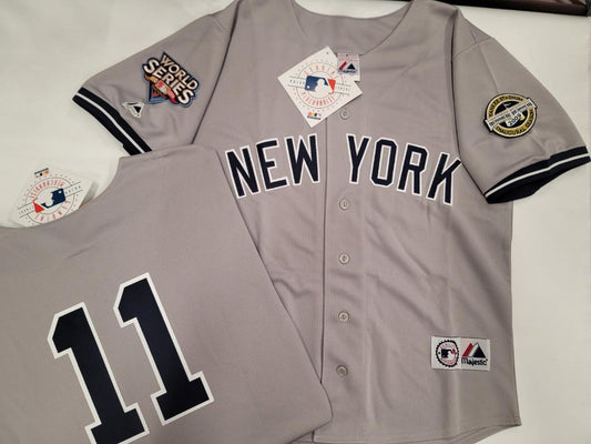Majestic New York Yankees BRETT GARDNER 2009 World Series Baseball JERSEY GRAY