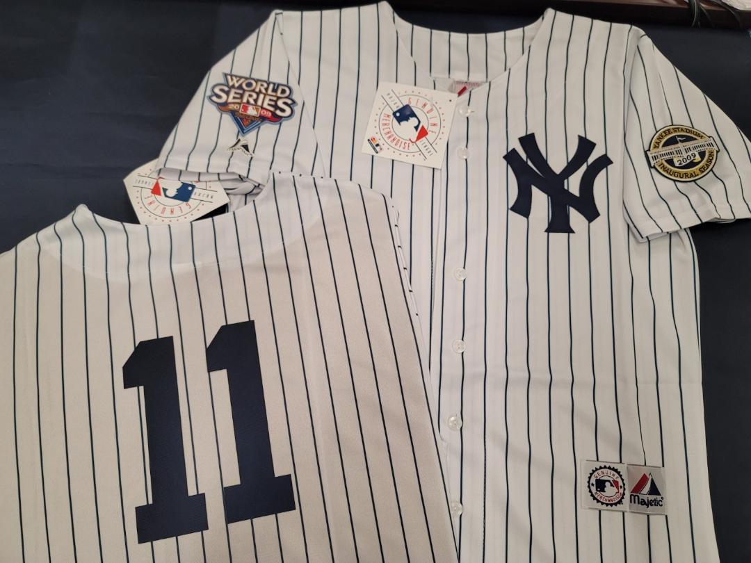 Majestic New York Yankees BRETT GARDNER 2009 World Series Baseball JERSEY White P/S