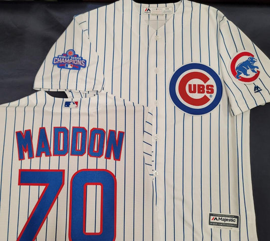 Majestic Chicago Cubs JOE MADDON 2016 World Series Baseball Jersey WHITE P/S