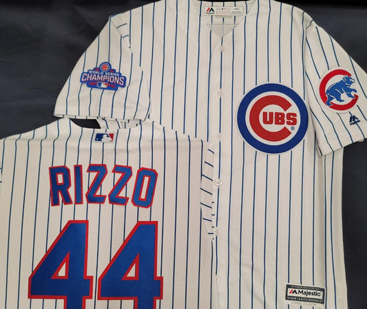 Majestic Chicago Cubs ANTHONY RIZZO 2016 World Series Baseball Jersey WHITE P/S