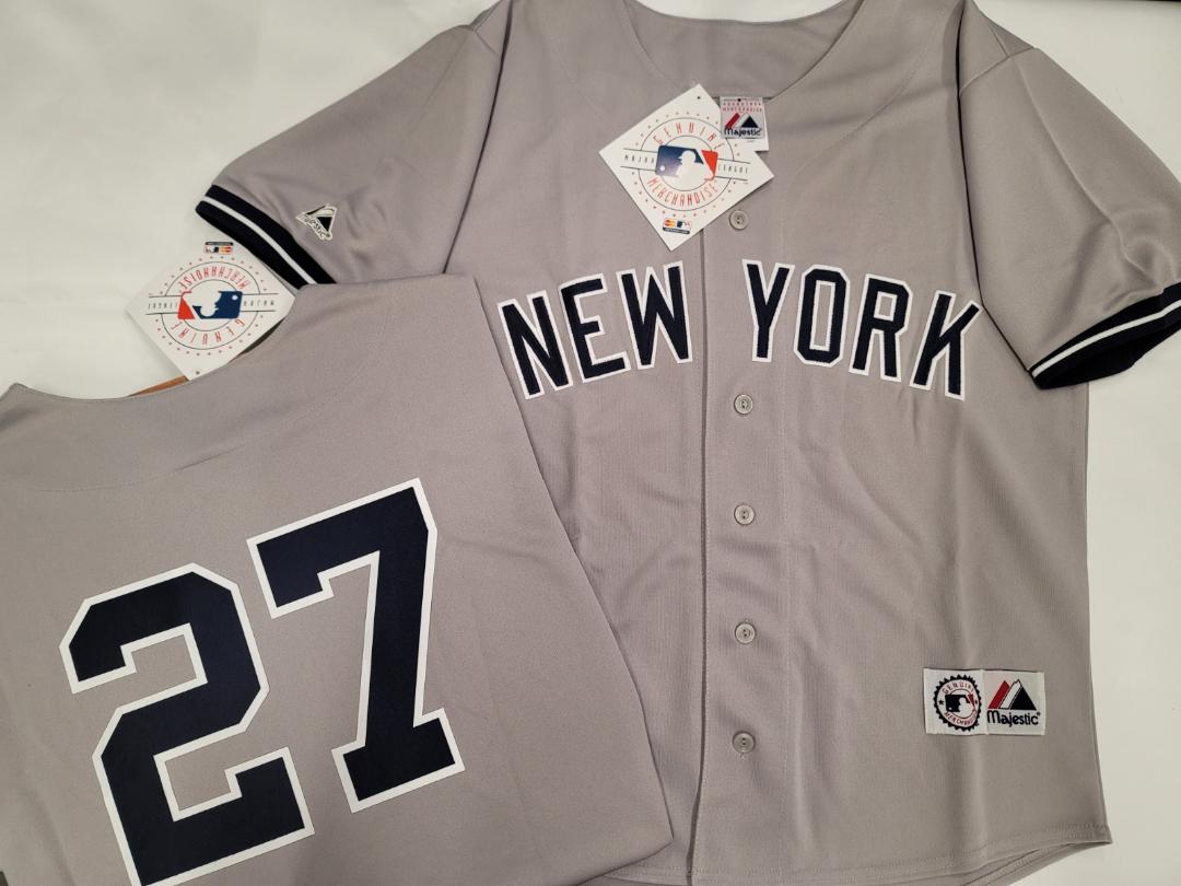 Majestic New York Yankees CATFISH HUNTER Sewn Baseball JERSEY GRAY