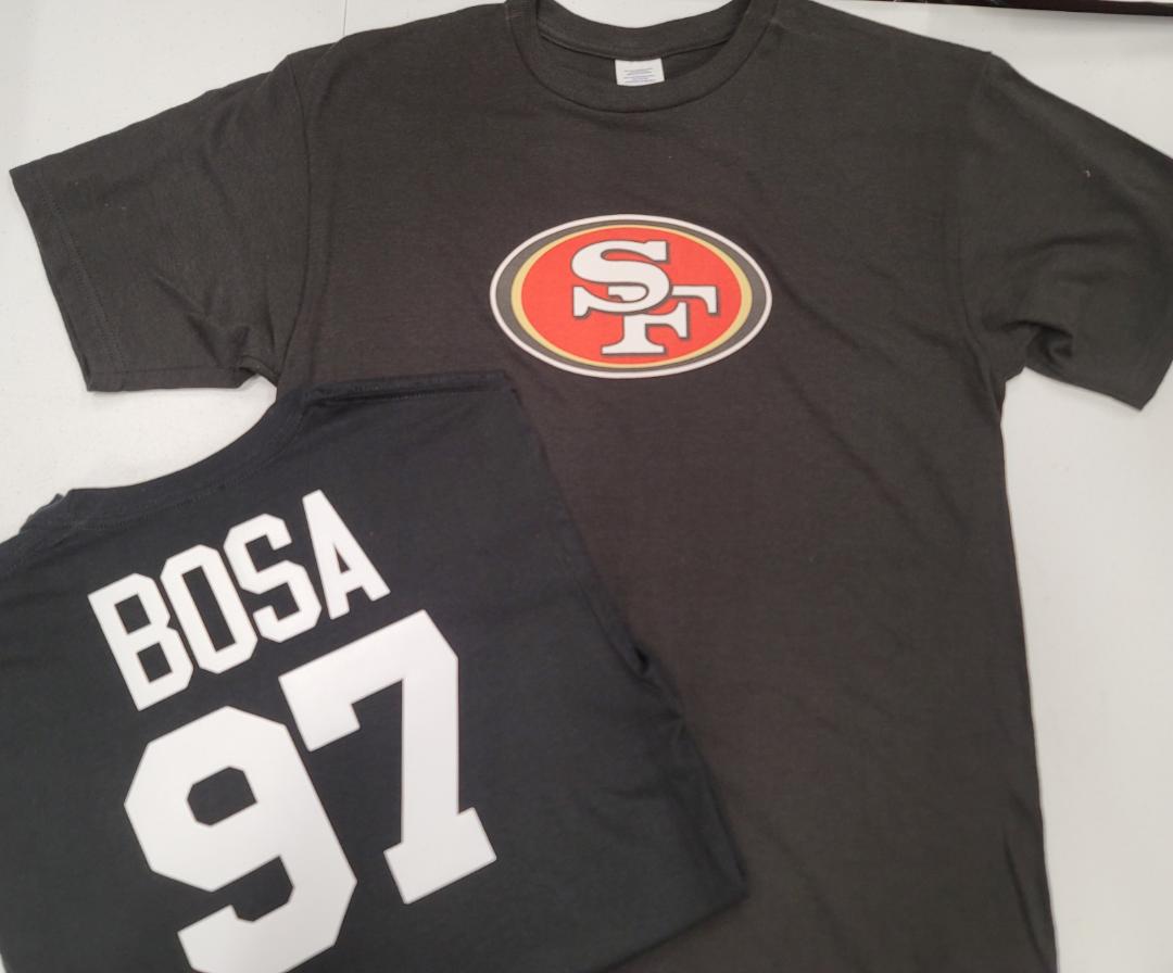 Mens NFL Team Apparel San Francisco 49ers NICK BOSA Football Jersey Shirt BLACK
