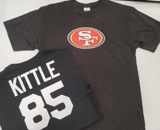 Mens NFL Team Apparel San Francisco 49ers GEORGE KITTLE Football Jersey Shirt BLACK