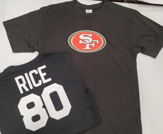 Mens NFL Team Apparel San Francisco 49ers JERRY RICE Football Jersey Shirt BLACK