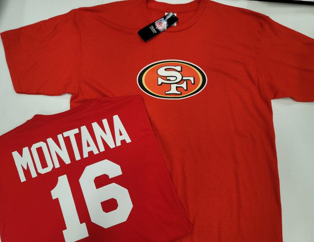 Mens NFL Team Apparel San Francisco 49ers JOE MONTANA Football Jersey Shirt RED