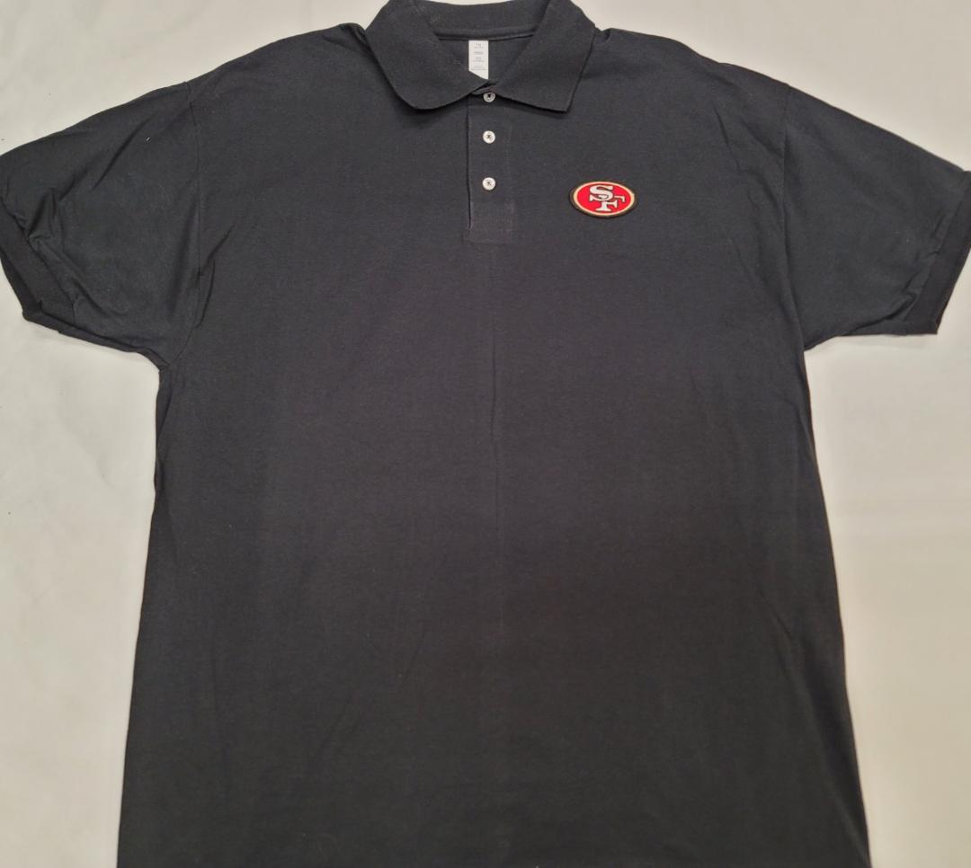 NFL Team Apparel SAN FRANCISCO 49ers Football Polo Golf Shirt BLACK