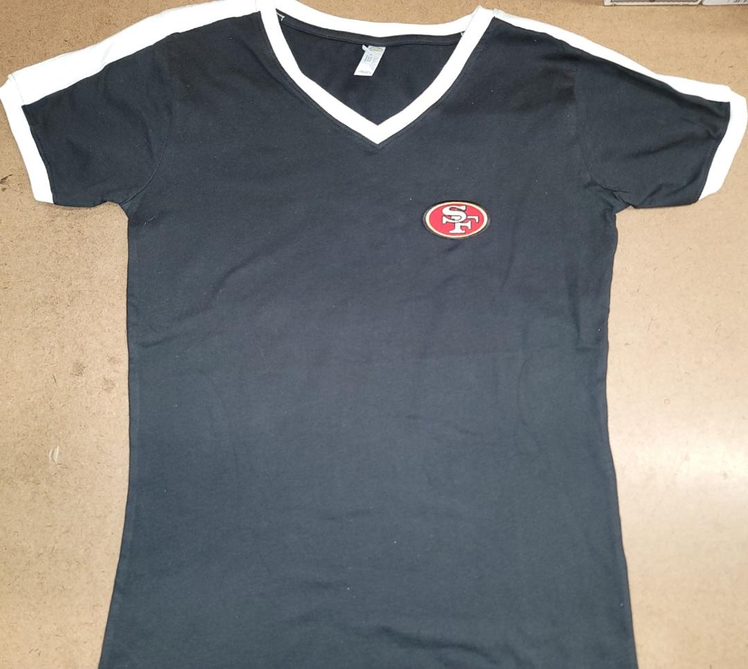 WOMENS NFL Team Apparel SAN FRANCISCO 49ers V-Neck Ringer Shirt BLACK