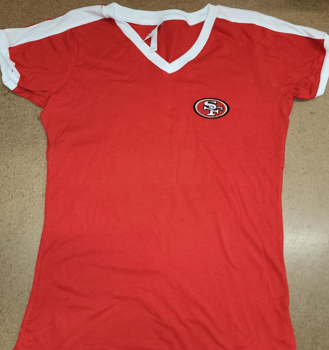 WOMENS NFL Team Apparel SAN FRANCISCO 49ers V-Neck Ringer Shirt RED