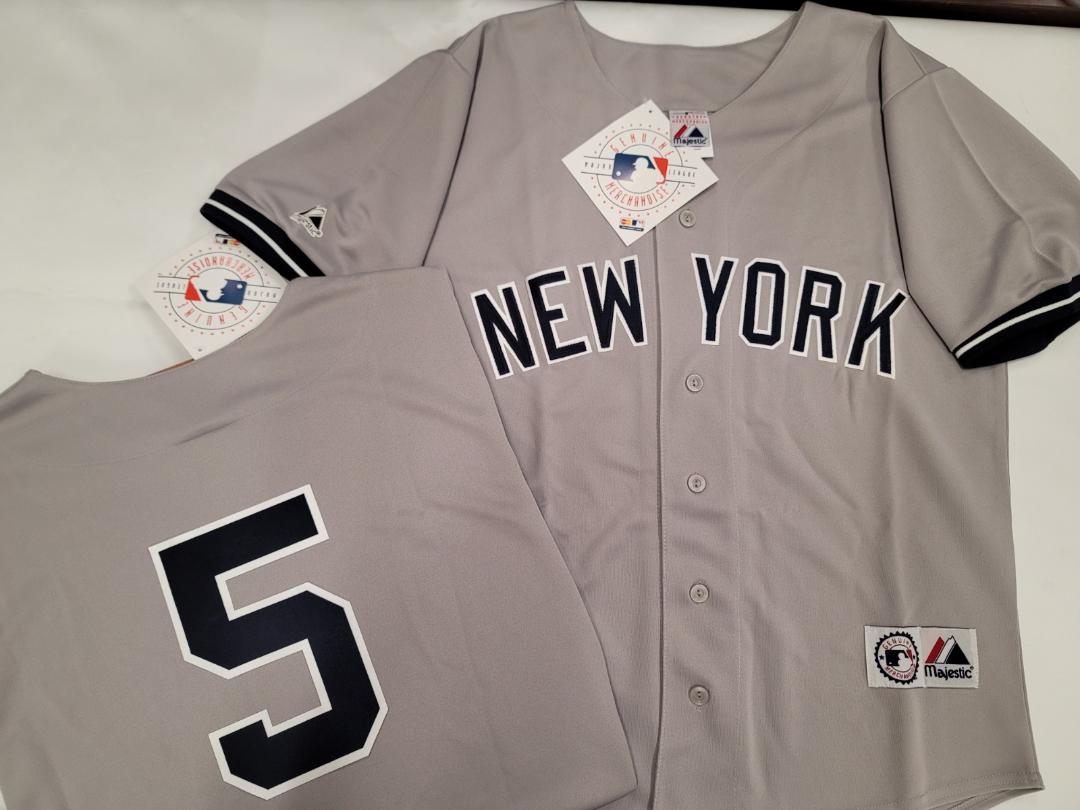 Majestic New York Yankees JOE DiMAGGIO Sewn Baseball JERSEY GRAY