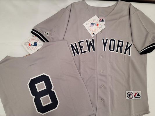 Majestic New York Yankees YOGI BERRA Sewn Baseball JERSEY GRAY