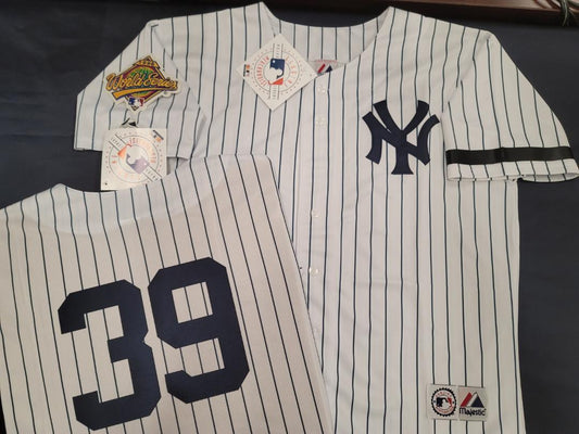 Majestic New York Yankees DARRYL STRAWBERRY 1996 World Series Baseball JERSEY White P/S (Mel Stottlemyre)