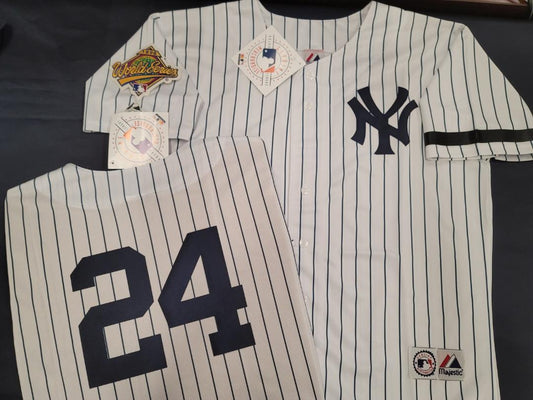 Majestic New York Yankees TINO MARTINEZ 1996 World Series Baseball JERSEY White P/S (Mel Stottlemyre)