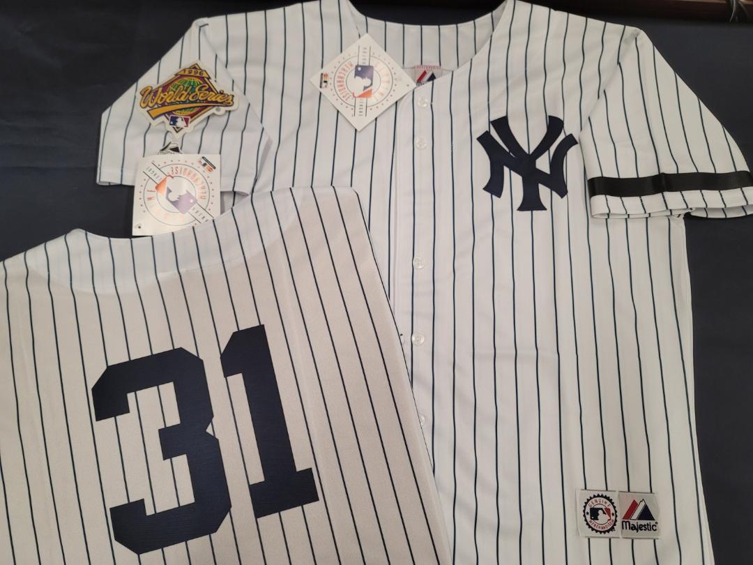 Majestic New York Yankees TIM RAINES 1996 World Series Baseball JERSEY White P/S (Mel Stottlemyre)