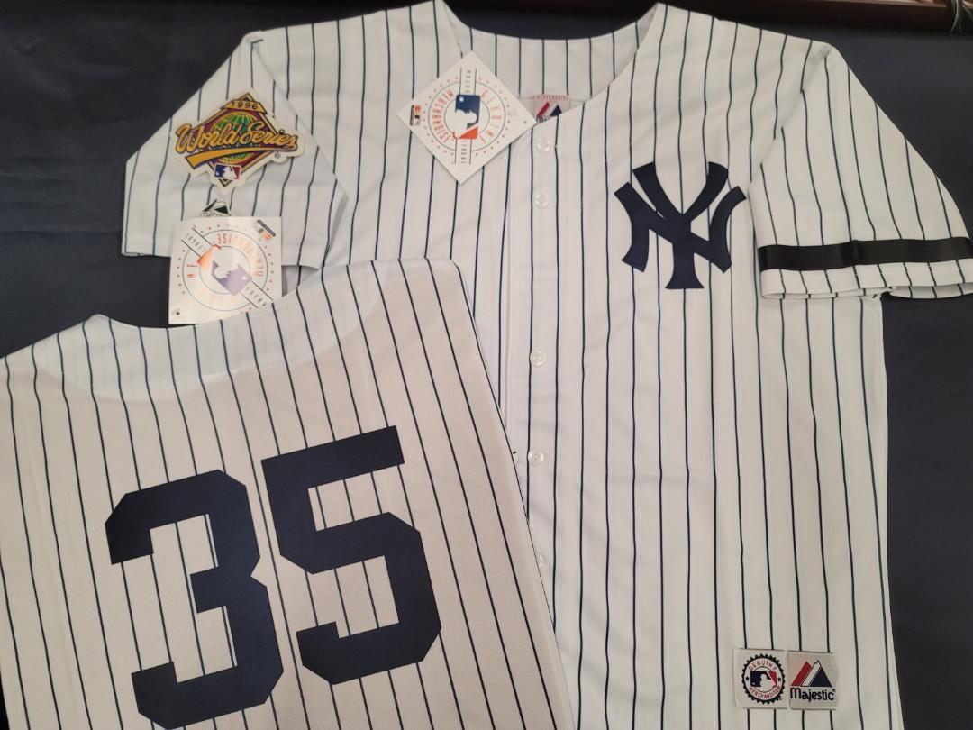 Majestic New York Yankees JOHN WETTLELAND 1996 World Series Baseball JERSEY White P/S (Mel Stottlemyre)