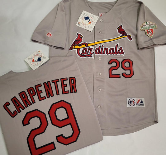 Majestic St Louis Cardinals CHRIS CARPENTER 2011 World Series Baseball Jersey GRAY