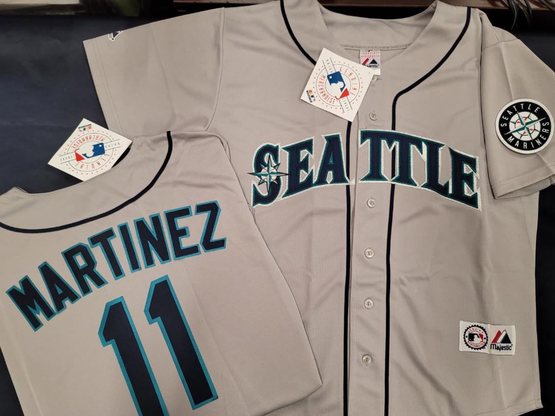 Majestic Seattle Mariners EDGAR MARTINEZ Sewn Baseball JERSEY GRAY